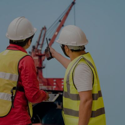 large cargo ship with containers in the port ,generative AI